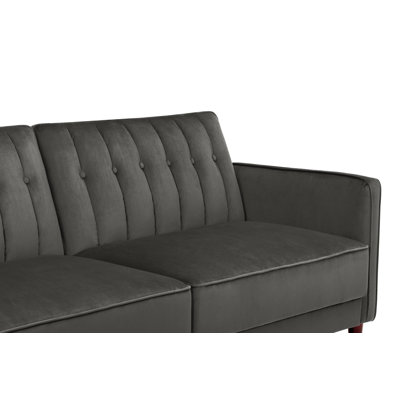 Mercury Row® Perdue 81.5" Velvet Square Arm Convertible Sofa & Reviews ...